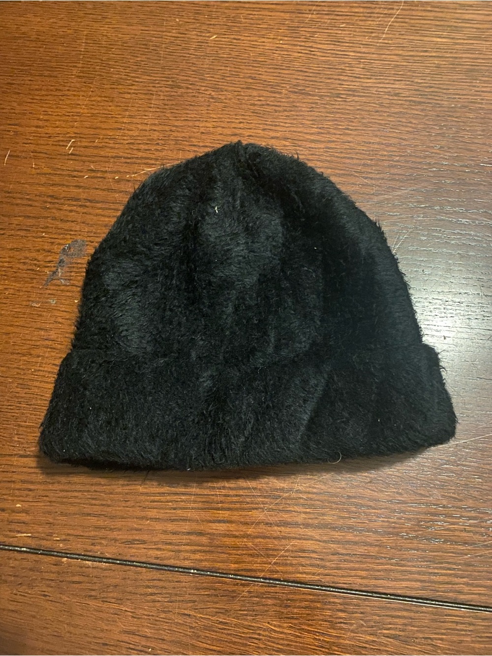 Cozy Black Fuzzy Beanie for women